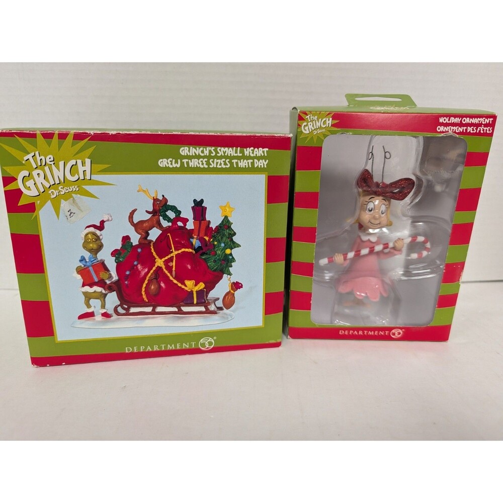 Department 56 The Grinch Small Heart Grew Three Sizes That Day & Cindy Lou